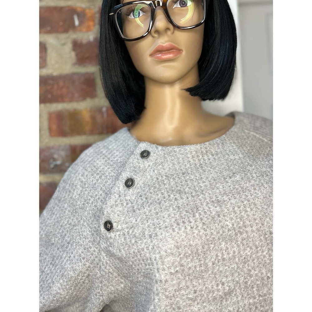 Mello Day Grey Long Sleeve Crewneck Knit Sweater - Picture 5 of 9